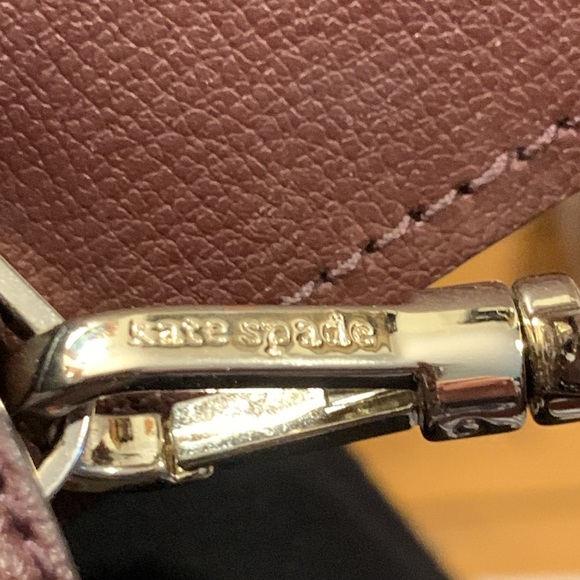 KATE SPADE HARPER CHERRY RED BURGUNDY LEATHER SATCHEL PURSE CROSSBODY STRAP - Picture 9 of 16